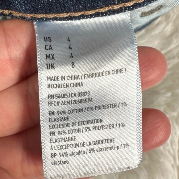 American Eagle Dark Blue Lightly Distressed High Rise Festival Jean Shorts - Picture 12 of 12